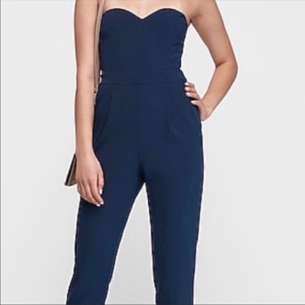 Express strapless sweetheart neck jumpsuit size00